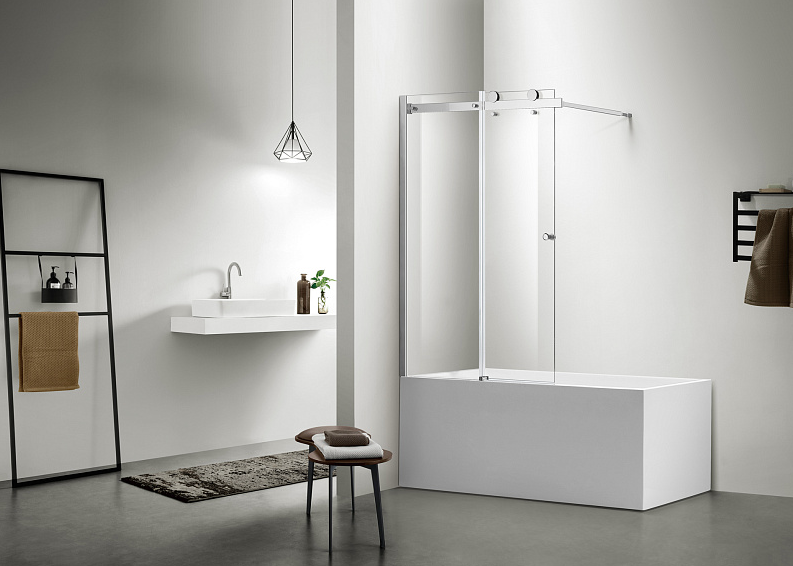 Шторка для ванны раздвижная Azario 100х150 цвет профиля хром (AZ-NKB6121 1000)