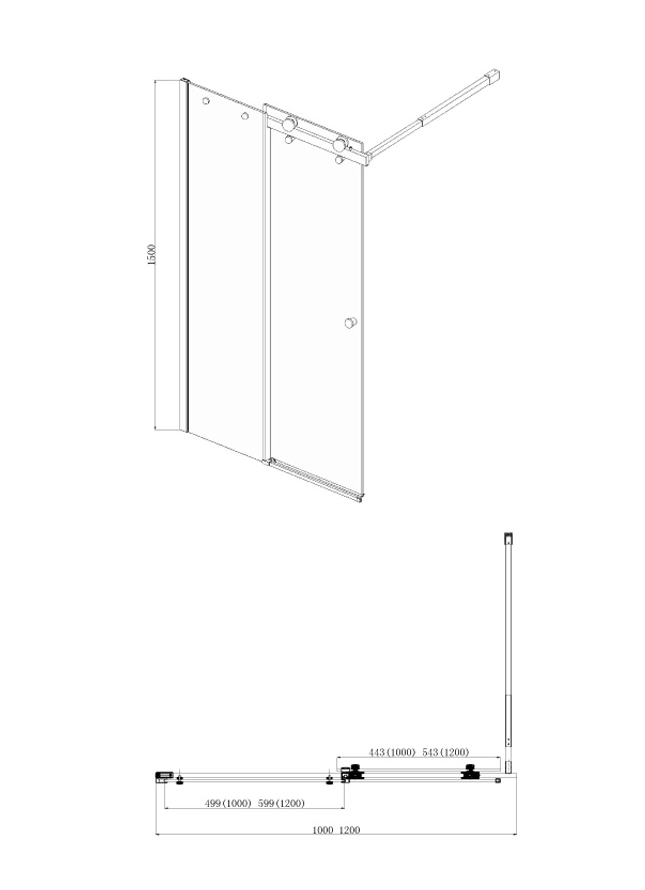Шторка для ванны раздвижная Azario 100х150 цвет профиля хром (AZ-NKB6121 1000)
