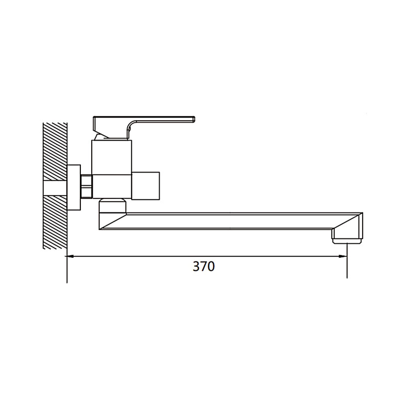 Смеситель для ванной длинный нос, ф.35, оружейная сталь S9622T SHEVANIK