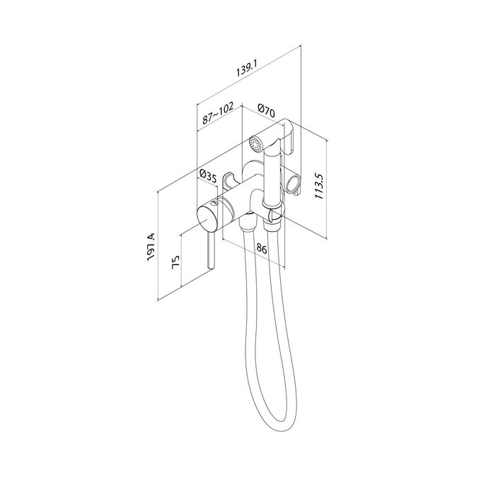 Смеситель с гигиеническим душем, матовое золото, IDDIS, 005MGR0i08