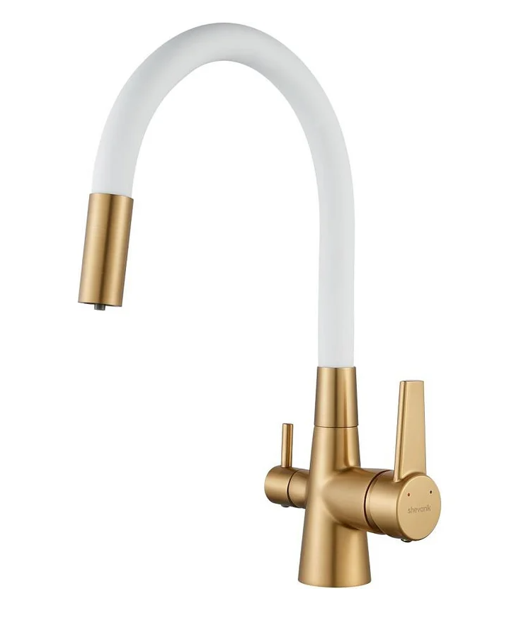 Смеситель для кухни Shevanik с гибким изливом и подключением фильтра S668G