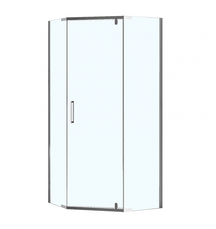 Душевое ограждение Loranto NEO 90x90x195 прозр зак стекло 8 мм, Easy clean, проф серебро, без поддон