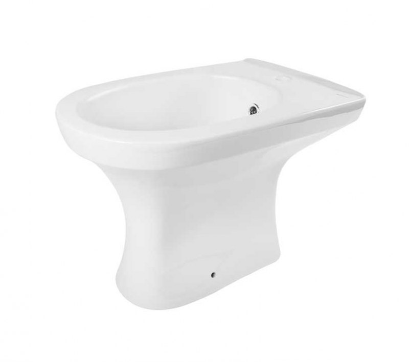 Биде напольное Керамин Санти 350х535х400 угловое скрытое крепление в комплекте, белый (CS00087560)