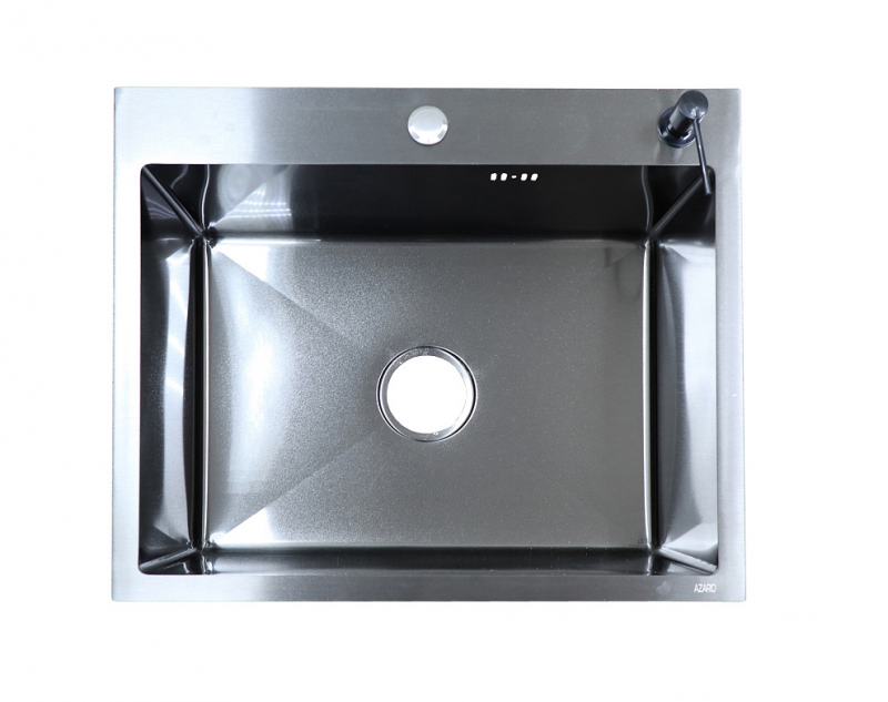 Мойка кухонная AZARIO NICOLE (600*500*220) нержавеющая сталь черная (сифон, диспенсер,коландер)