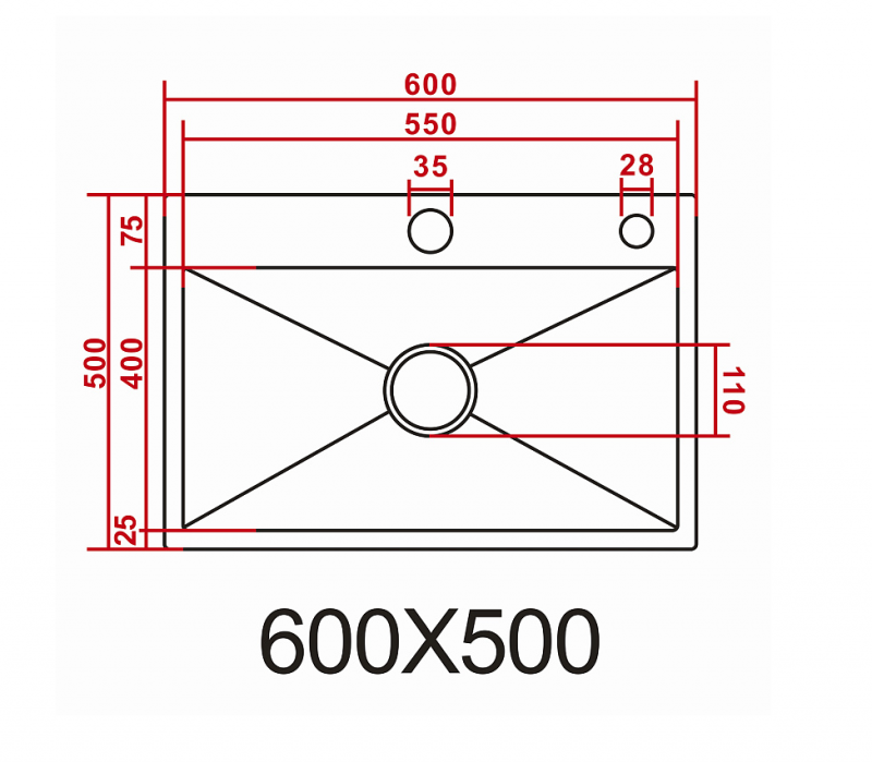 Мойка кухонная AZARIO NICOLE (600*500*220) нержавеющая сталь черная (сифон, диспенсер,коландер)