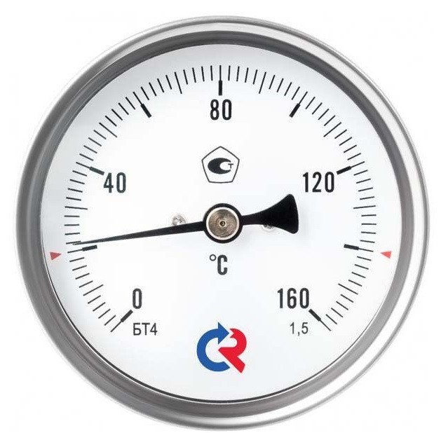 Термометр биметал D63 L100мм/лат.0-120гр осевой