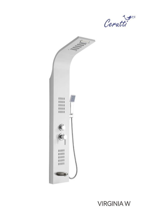 Душевая панель из нерж стали, цвет белый, 1500х220 мм Ceruttispa 9990 VIRGINIA W