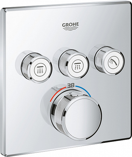 29126000 смеситель для душа с термостатом GROHTHERM SmartControl встр. в стену, на 3 выхода (хром)