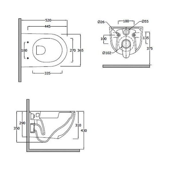 Унитаз подвесной KLUDI RESA D 24WCW0243 Rim (белый)