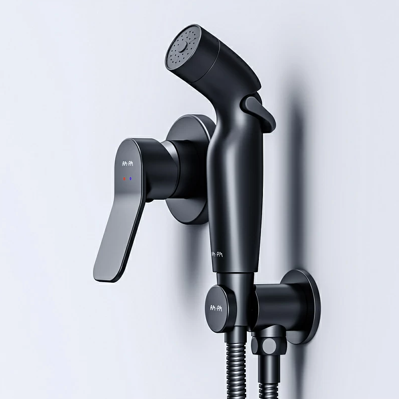 Смеситель с гигиеническим душем, AM.PM X-Joy F40H85A22 С ВНУТРЕННЕЙ ЧАСТЬЮ, черный