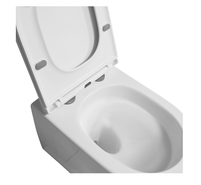 Унитаз подвесной Azario Blanco торнадо, с сиденьем микролифт, дюропласт 490*360*360 (AZ-9003WT)