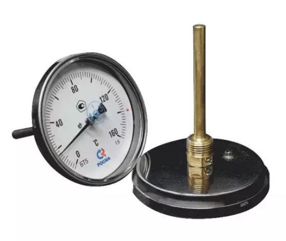Термометр биметаллический осевой Дк100 160С L=100мм G1/2" БТ-51.211 Росма