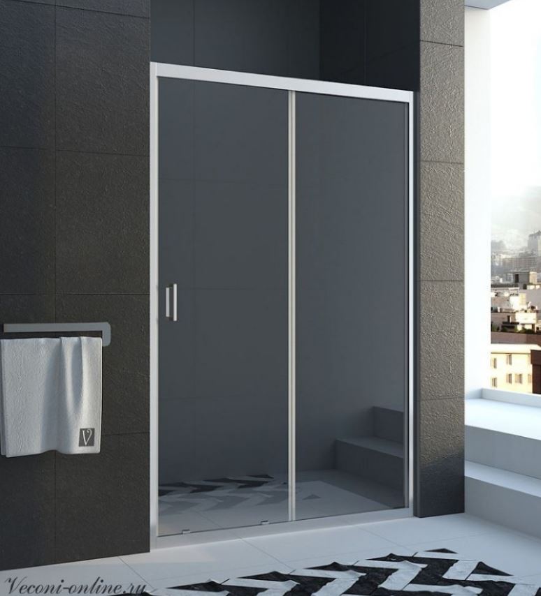 Душевая дверь Veconi Evo 100 B, 1700x1950 мм, черный матовый