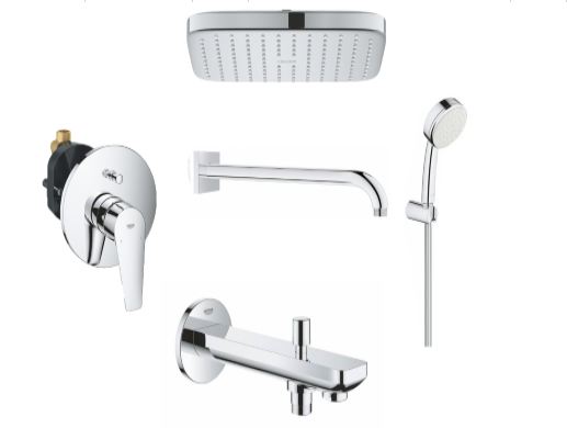 Набор для ванны Grohe 110700 BauEdge скрытый монтаж с изливом