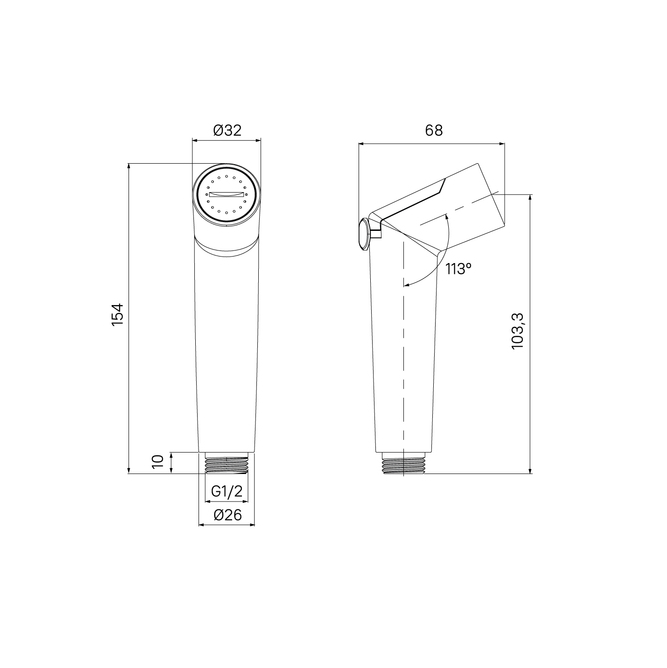 Лейка для гигиенического душа, черная матовая, IDDIS, SLMBL0Gi20