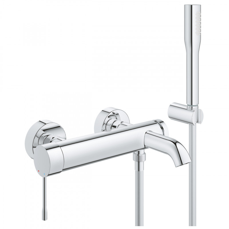 Смеситель для ванны GROHE Essence с душевым гарнитуром, хром (33628001)