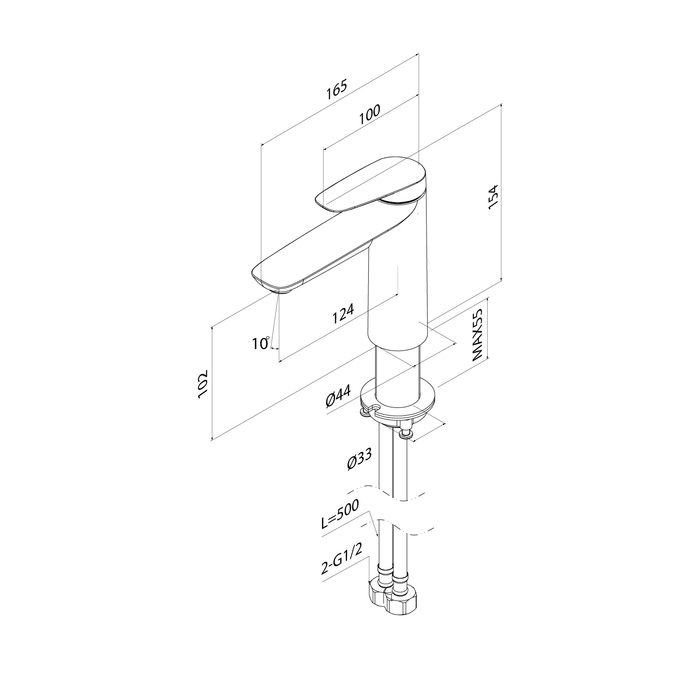 Смеситель для умывальника, глянцевый хром, Zodiac X, IDDIS, ZDXSB00i01