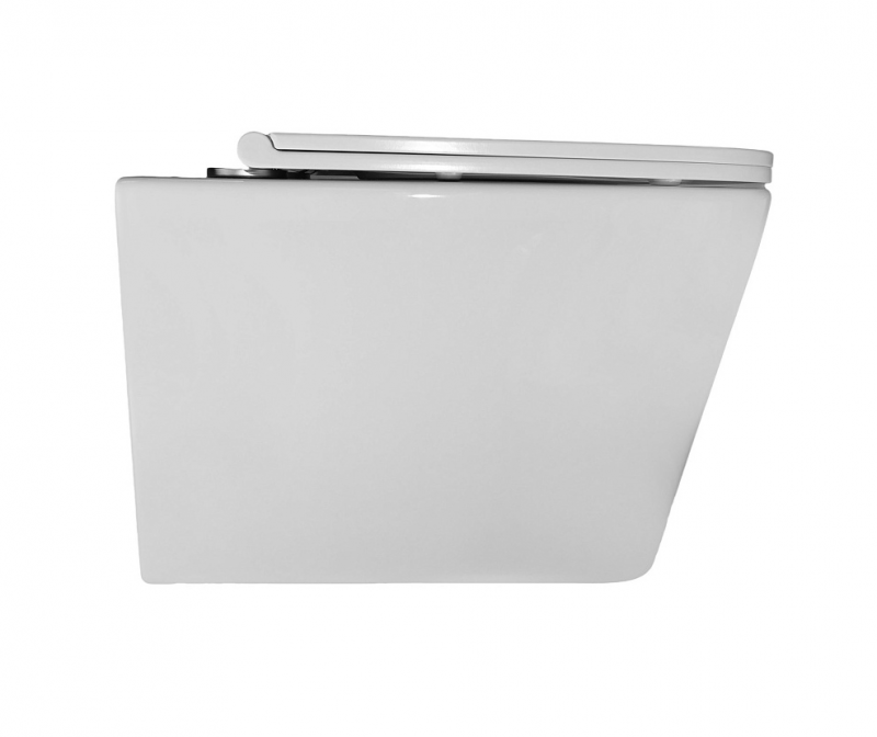 Унитаз подвесной Azario Cascad 525x345x360 безободковый, Скрытое Торнадо, в компл сид