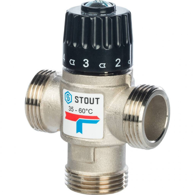 Термостатический смеситель STOUT 1" НР 35-60С