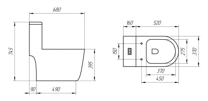 Унитаз-моноблок EvaGold Т1088 безободк круг смыв, тонк сид ДП, гофра подводка
