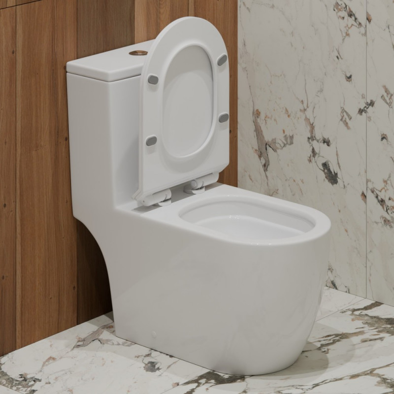 Унитаз-моноблок EvaGold Т1088 безободк круг смыв, тонк сид ДП, гофра подводка