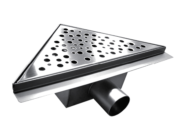 Трап металлический 200х200 мм угловой с боковым выпуском TIM BAD412002